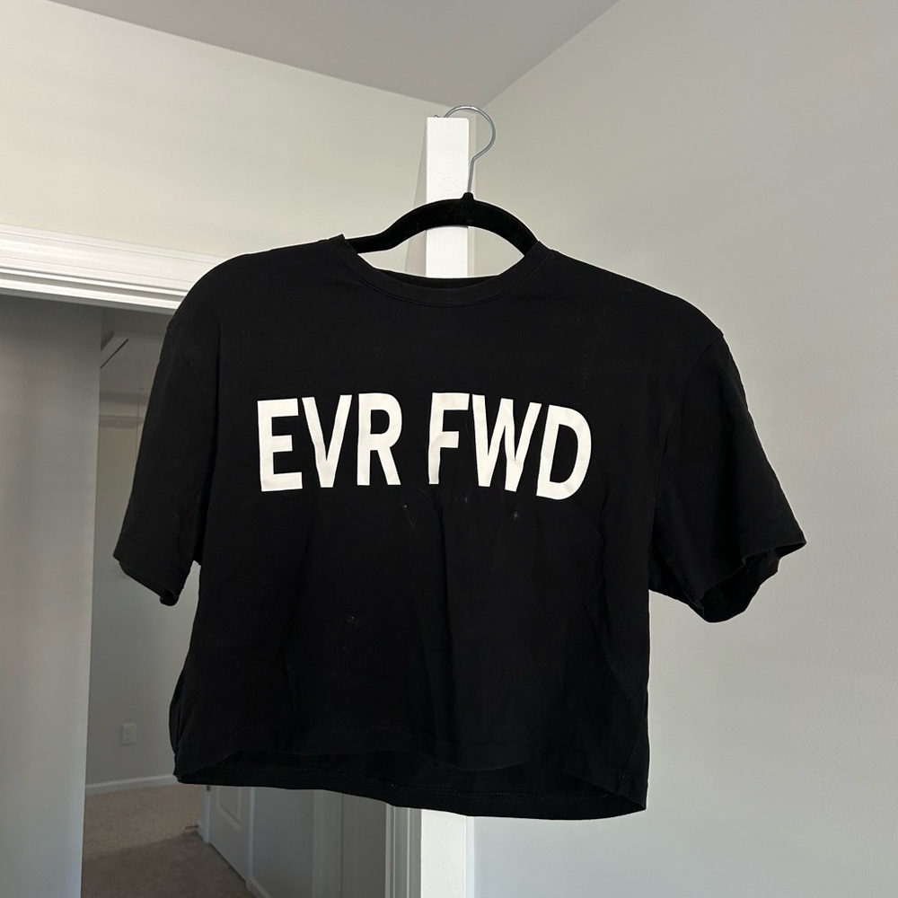 Black Graphic Crop Top
